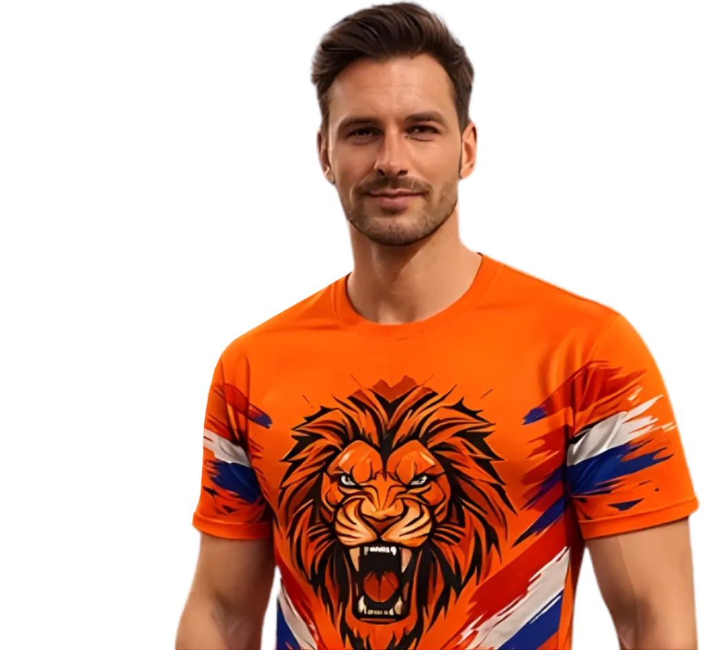 Dutch-Oranje Kleding-sublimatie-shirt