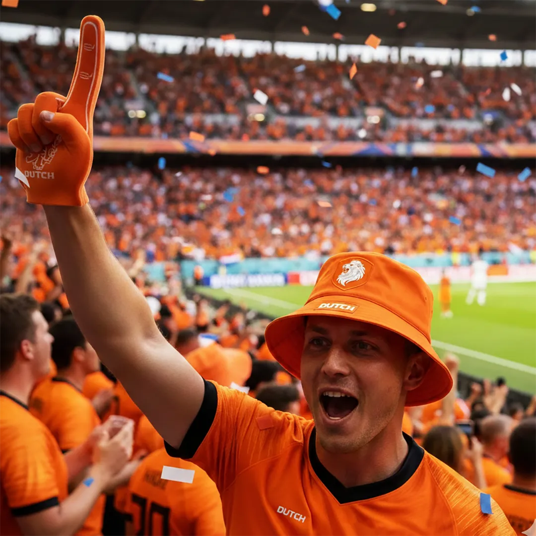 Premium Oranje Bucket Hat van DUTCH - Nederlands Elftal supporter fanwear